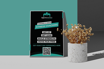 Body By Brando Flyer & Teardrop Flag Design. advertisement design branding design graphic design gym fitness gym fitness flyer icon illustration logo minimal signage design signs design ui ux vector