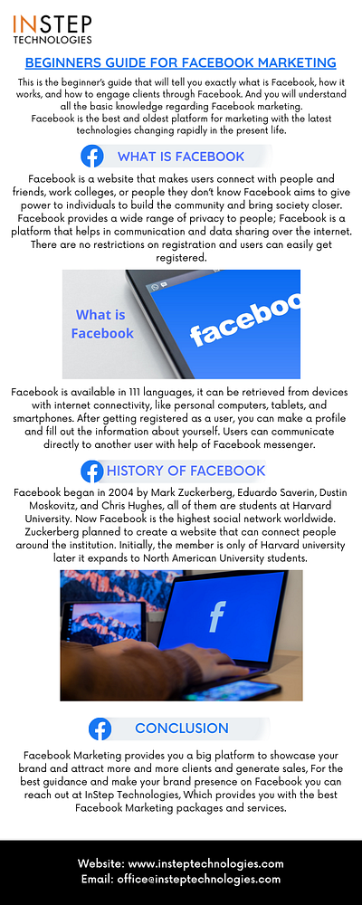 Beginners Guide for Facebook Marketing branding design digital marketing facebook facebook marketing illustration insteptechnologies mobile app development web design