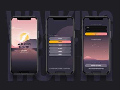 Walking Month 2021 app design game illustration mobile app mobile game design ui ux