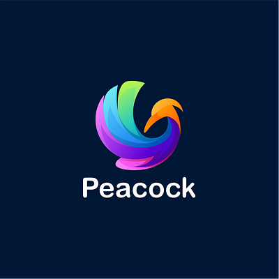 peacock logo simple app branding design icon illustration logo typography ui ux vector