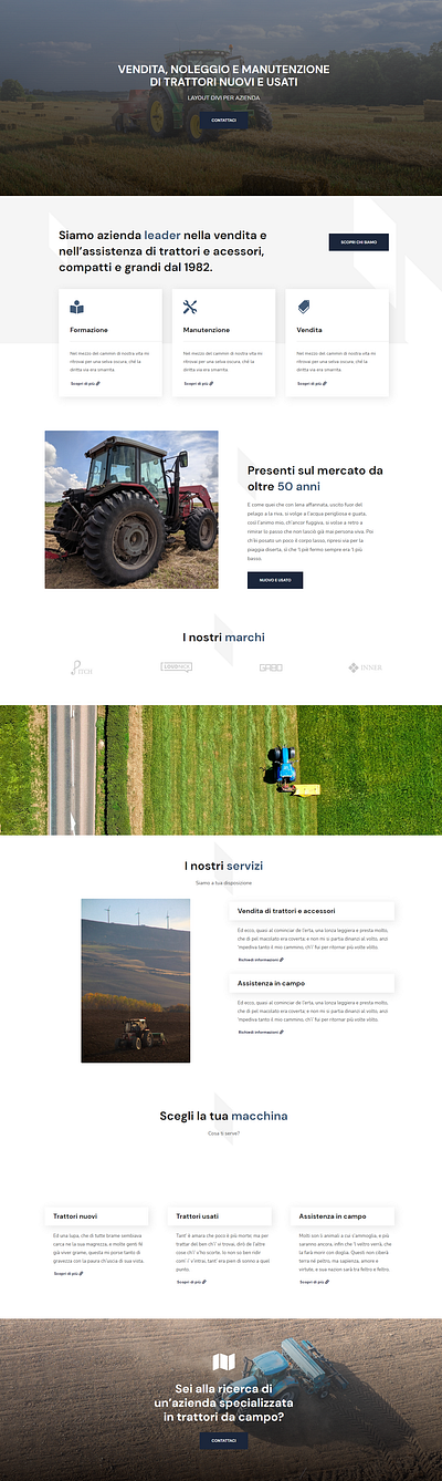 Tractor Company Divi Landing Page branding design divi web wordpress wordpress blog wordpress design