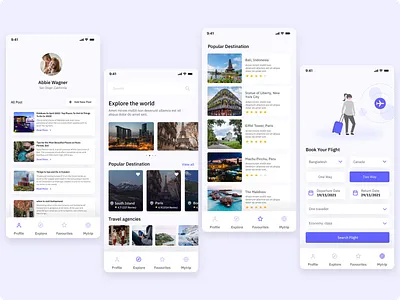 Travelling Android/IOS App android app design best travel app booking design figma ios travel travel agency travel app travel service travell travelling travelling app design trend design trip planner ui uiminimal ux vacation