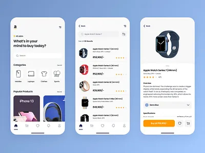 Redesign of Amazon mobile application amazon branding colorful contemporary design friendly graphic design minimalistic mobile products redesign retail simple ui user ux vector