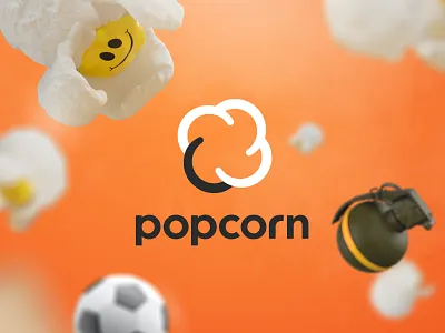 popcorn branding channel csgo fun logo mark popcorn smile