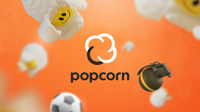popcorn branding channel csgo fun logo mark popcorn smile