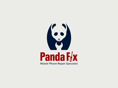 Panda Fix | for phone service centre branding design graphic design logo logo design