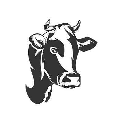 Cow Head Logo Design Vector sketch