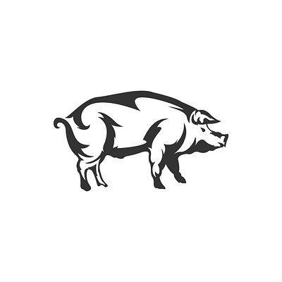 Pig Logo Design Vector pink