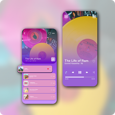 Music player UI design. design ui ux