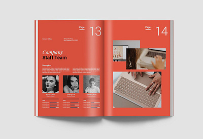 Annual Report Template agency annual annual report brand branding business chart color company corporate document elegant indesign modern orange print profile report simple startup