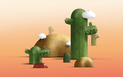 The Desert: Adobe Illustrator 3D illustration 3d 3dillustration adobe illustrator graphic design illustration