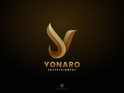 YONARO abstract artnivorastudio branding color colorful design gold gradient graphic design illustration letter logo logo awesome logo inspiration luxury modern simple vector yonaro