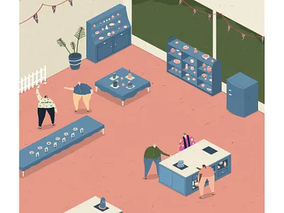 Great British Bake Off bake off bakery baking baking show british channel 4 contestants dinner food game show gbbo great british bake off illustration isometric matt lucas noel fielding pastry paul hollywood prints prue leith