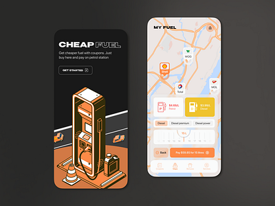 Fuel - Mobile App UI clean fleet management fuel gas delivery gas delivery app ios map mobile mobile app design mobile ui oil orders payment petrol petrol delivery app schedule service uel delivery service ui ux