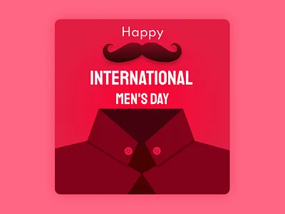Happy International Men's Day Poster 3d animation banner branding design graphic design icon illu illustration mens day mustache poster simple typography vector