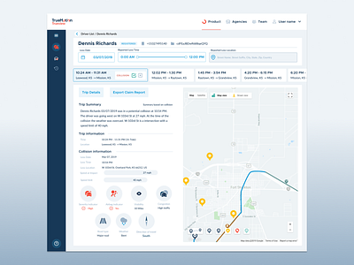 Trueview - Claims dashboard insuretech qualitative research telematics ui design ux design
