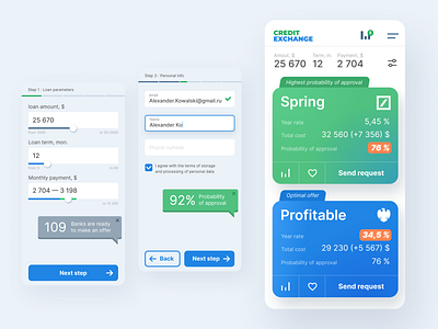 Credit Exchange app banking credit fitech flat loan mobile uxui