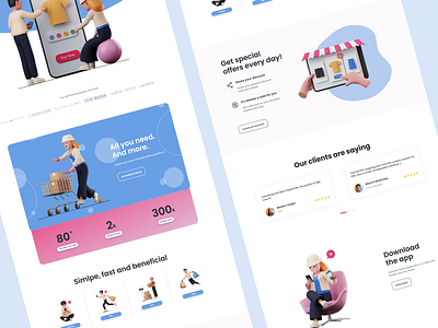 FLAIRE • Web 3d 3dillustration color colorful discount fashion illustration landingpage mainpage outlet sale shop ui ux web website