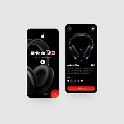 AirPods App airpods airpodsmax app app design apple application dark design gradient icons product ui ux