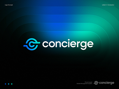 Concierge Final Logo Design app blockchain branding circuit data finance gradient icon identity it letter c lettering logo money monitoring payment real time retail software transfer