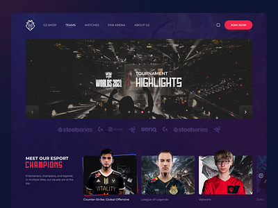 eSport Team Design clean cyber ui dark ui design esport esport gaming esport team esport team ui esport ui gaming design gaming ui gaming web design interaction landing page team ui ui web web design