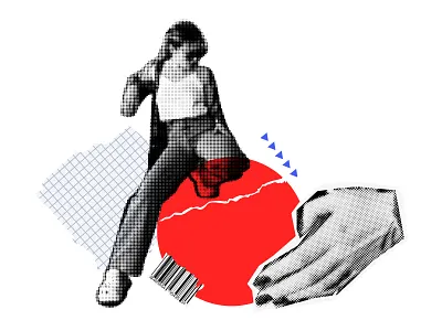 Collage. Vector art abstract character collage grunge illustration paper popart texture vector zine culture