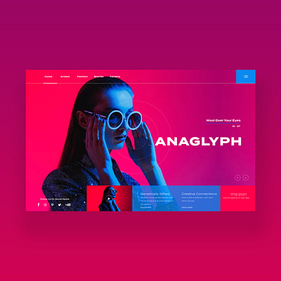 Anaglyph 4 Website Ui Design Concept design gradient graphic design illustration landing page logo photography ui ui design ux ux design vibrant web design web designer