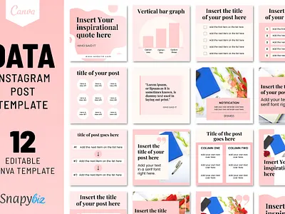 Data Instagram Post Template - Snapybiz canva instagram canva instagram templates digital creator digital product ideas instagram business ideas instagram canva instagram post mockup instagram story mockup instant download marketing design shopify digital products viral instagram