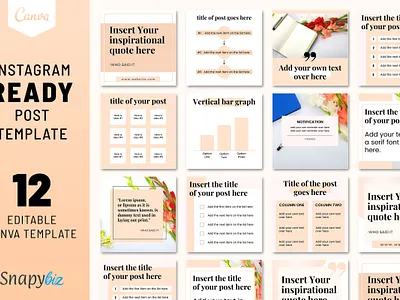 Instagram Ready Post Template best instagram influencers branded design business influencers canva board canva brand canva brand kit canva instagram digital content creator digital template instant download marketing design shopify digital products small business blog social media creator