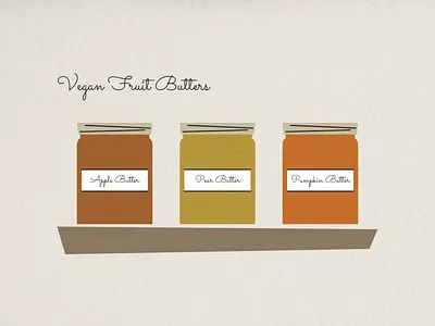 Vegan Fruit Butter Vector design illustration mid century sketch vector