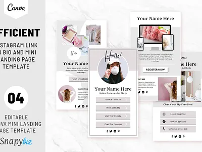Efficient Instagram Link In Bio And Landing Page Template instagram templates canva