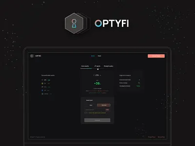 OptyFi Investment platform app application soft ui ux