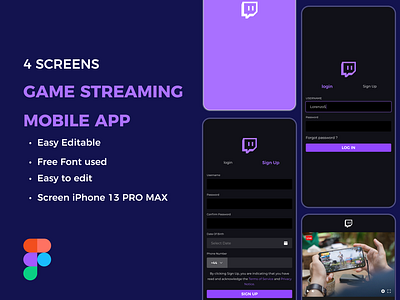 Streaming App app design gamer stream streaming twitch ui ux web design