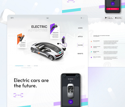 Electrical Vehicle Web Page Concept automotive design electrical cars electrical vehicle home page landing page ui ux vehicle web web page webdesign website website design