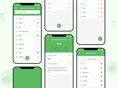 Dictionary app UI agricultural app app design app ui branding case study design dictionary app logo product design trendy ui ui ui ux design uidesign uiux user interface ux