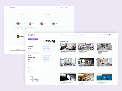 Craiglist redesign app architecture checkout craiglist design figma login ui ux