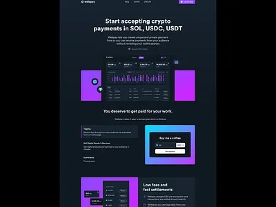 Webpay Landing Page blockchain crypto cryptocurrency landing page online payments payment platform solana