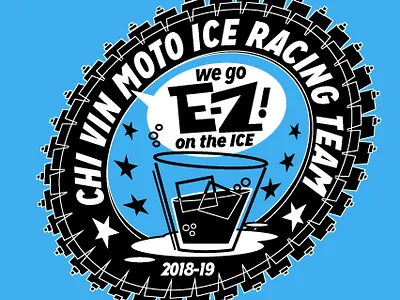 EZ on the ICE Race Team logo branding design illustration vector