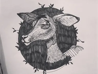 Bambi Illustration abstract animal art bambi character deer design doodle drawing free hand drawn illustration line art sketch