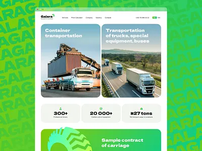 Website for a transport company branding design graphic design home page inspiration landing logo minimal modern transport trendy typography ui ux web web design website