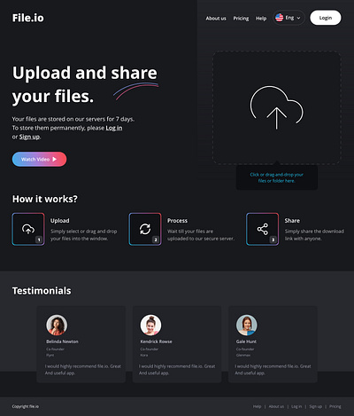 File Sharing dark ui file sharing file upload ui