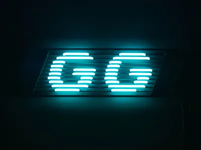 GG branding graphic design letters logo neon typo typography