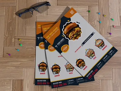 Restaurant flyer design, A4 size a4 branding brochure burgar corporate design fastfood flyer flyertemplate food foodmenu graphic design illustration menucard pizza restaurant