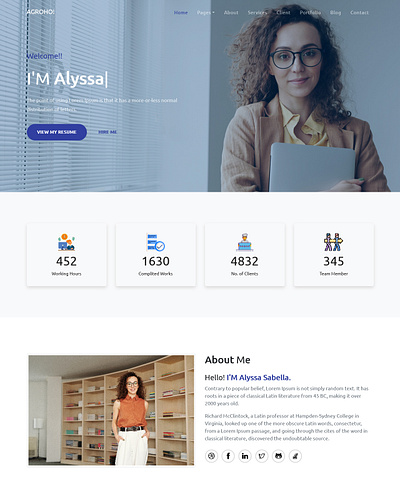 Agroho! | Responsive Portfolio / Resume / CV Template startup