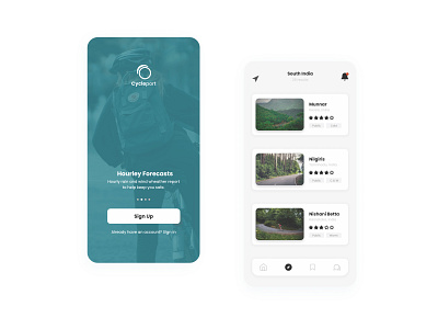 Cycle port | Best cycling place | Minimulistic mobile UI adobexd app design branding design designer illustration logo mobile app design mobile ui uxdesign