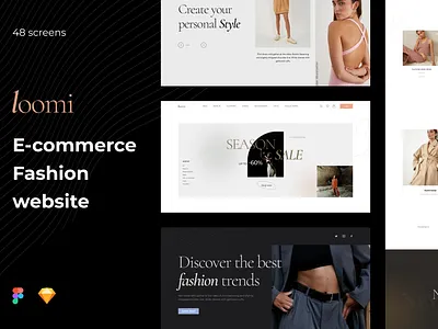 LOOMI. E-commerce fashion website banner branding clean elegant fashion illustration minimal ui ui kit ux web