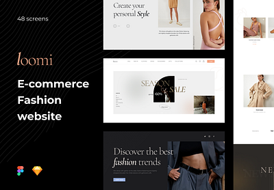 LOOMI. E-commerce fashion website banner branding clean elegant fashion illustration minimal ui ui kit ux web