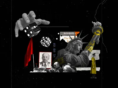 #104 Politics + 2d abstract black blm collage dribble flat graffity illustration lenin monochrome new york politic rally revolution soviet union usa ussr