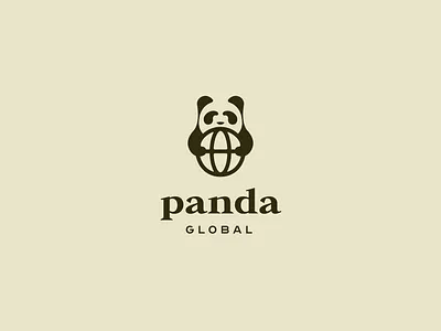 Panda + Globe clean creative design logo logo design minimal modern panda panda logo simple