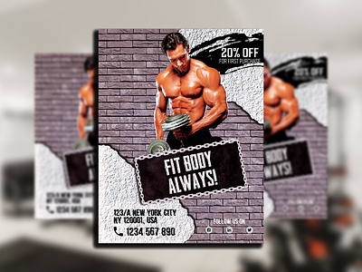 Fitness/Gym Flyer Design for commercial use advertising banner bodybuilding flyer branding crossfit entrepreneur exercise fitfam fitfam flyer fitness flyer fitnessmodel flyer fitnessmotivation gym flyer gymmotivation healthylifestyle instagram marketing personaltrainer poster workout flyer